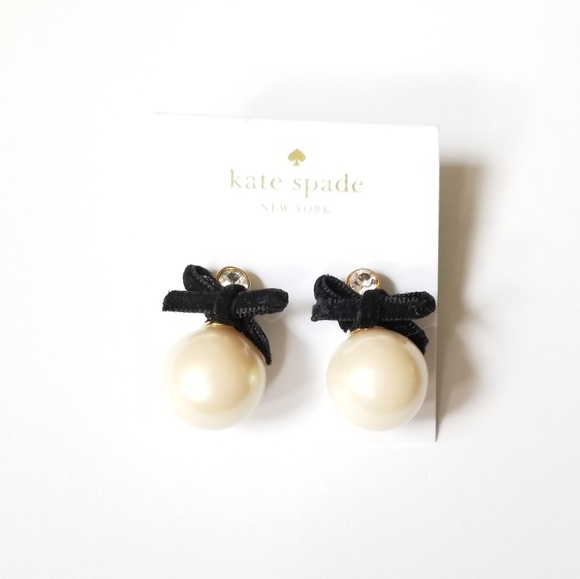 kate spade Jewelry - Kate Spade pearl velvet bow earrings kate spade Jewelry - Kate Spade pearl velvet bow earrings